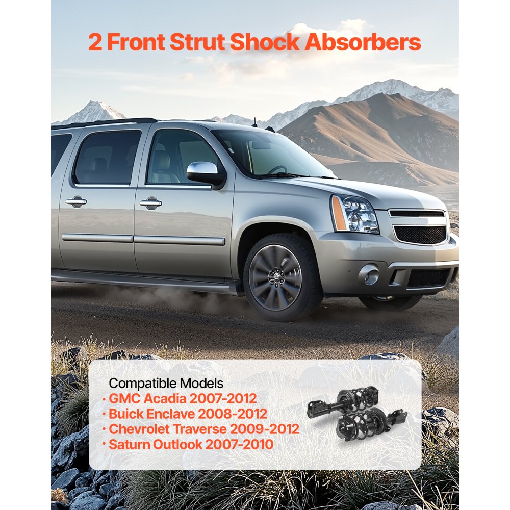 VEVOR Front Shock Absorber and Strut Assembly – 2PCS, 11680