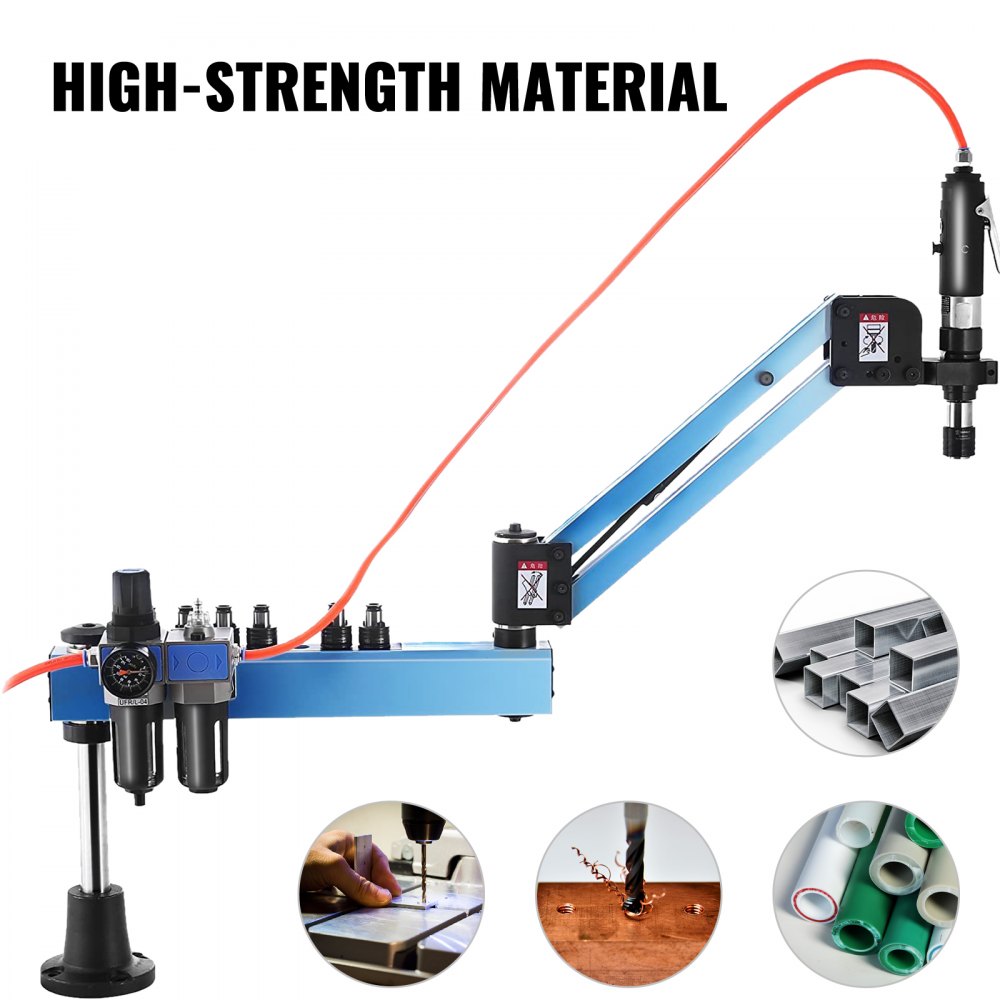 VEVOR Pneumatic Tapping Machine, M3-M12 Tap Collets 1200mm 360° Multi ...
