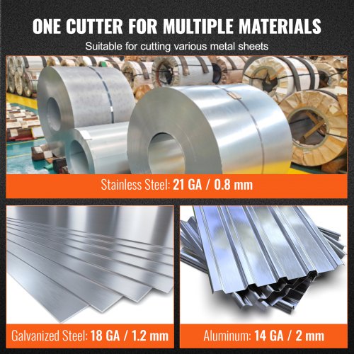 Metal Shear/Cutter Drill Attachment, Impact Ready, 360 Degree Pivoting Head, Cuts 18GA Material