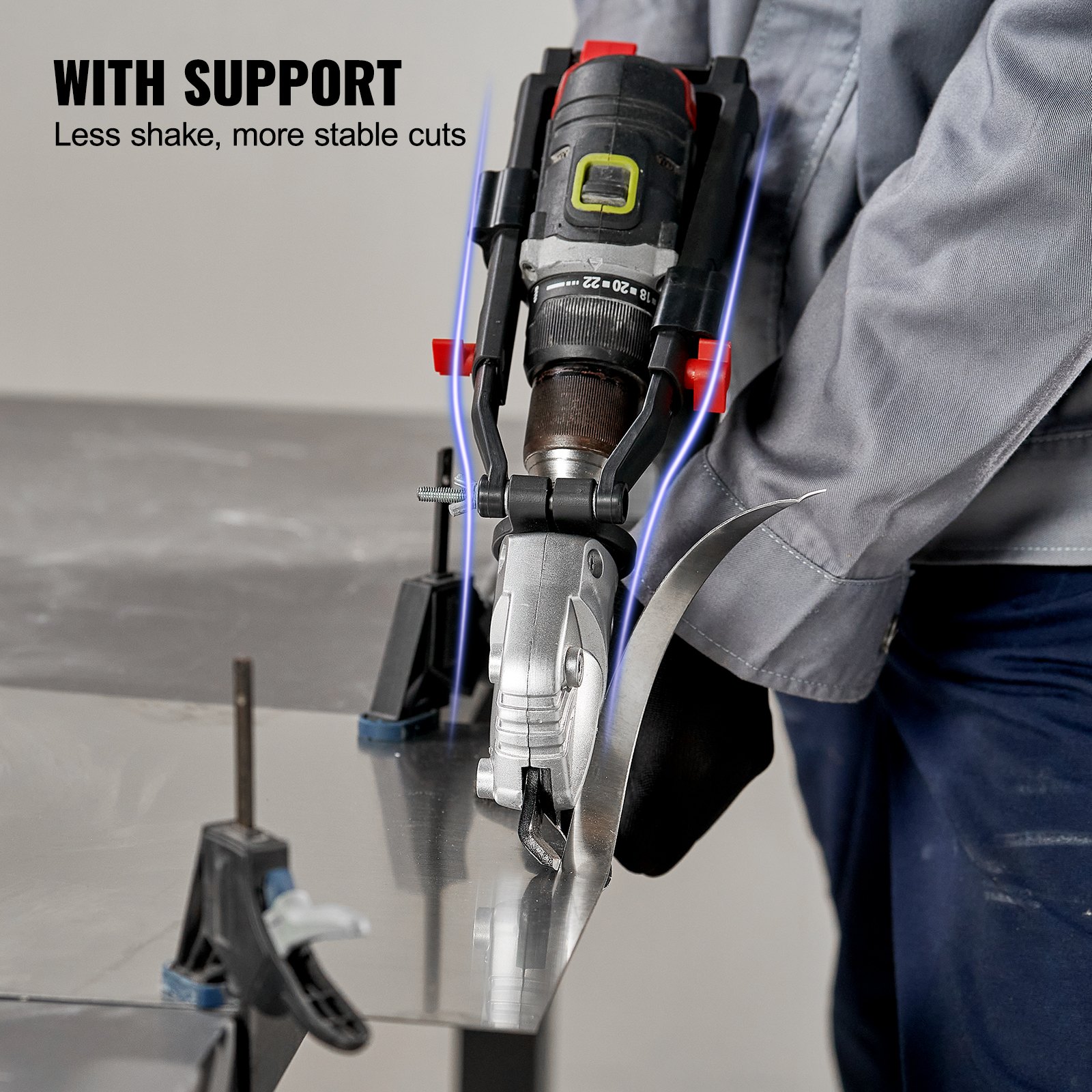 VEVOR Metal Cutter Drill Attachment, Metal Shears Attachment with 360