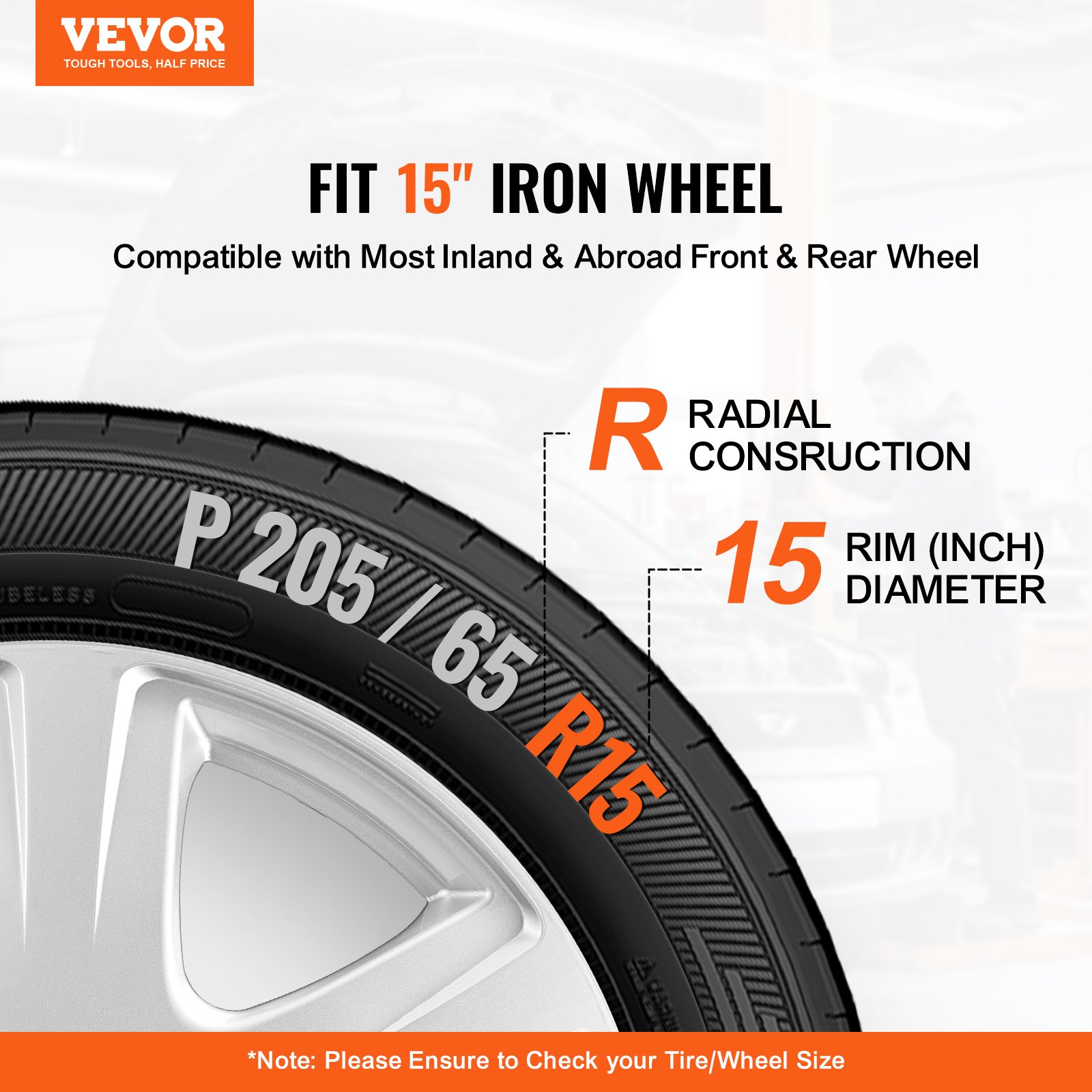VEVOR Hubcaps for 15 Inch Wheels – R15 ABS+PC Covers