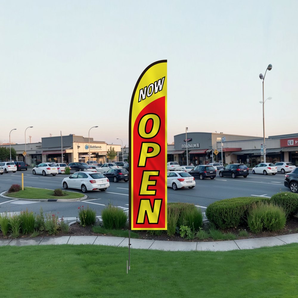 VEVOR Open Flag with Pole Kit, Advertising Flag for Business Outside ...