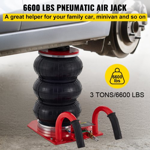 VEVOR Triple Bag Air Jack, 3 Ton (6600 lbs) Capacity, Portable Pneumatic Car Jacks, Fast Lifting up to 16 Inch Height, Heavy Duty & Quick Lifting for Garage Car Repair, Red | VEVOR US VEVOR Triple Bag Air Jack, 3 Ton (6600 lbs) Capacity, Portable Pneumatic Car Jacks, Fast Lifting up to 16 Inch Height, Heavy Duty & Quick Lifting for Garage Car Repair, Red | VEVOR US
