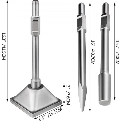 VEVOR Jack Hammer 1 1 8 Tamper Shank Dirt Tamper 6x6 Compactor Plate with Electric Chisel Dirt Compactor Demolition Jackhammer Bits Solid