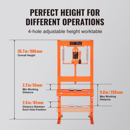 Shop Press Hack VEVOR Hydraulic Shop Press, 6 Ton H-Frame Hydraulic Garage/Shop Floor ...