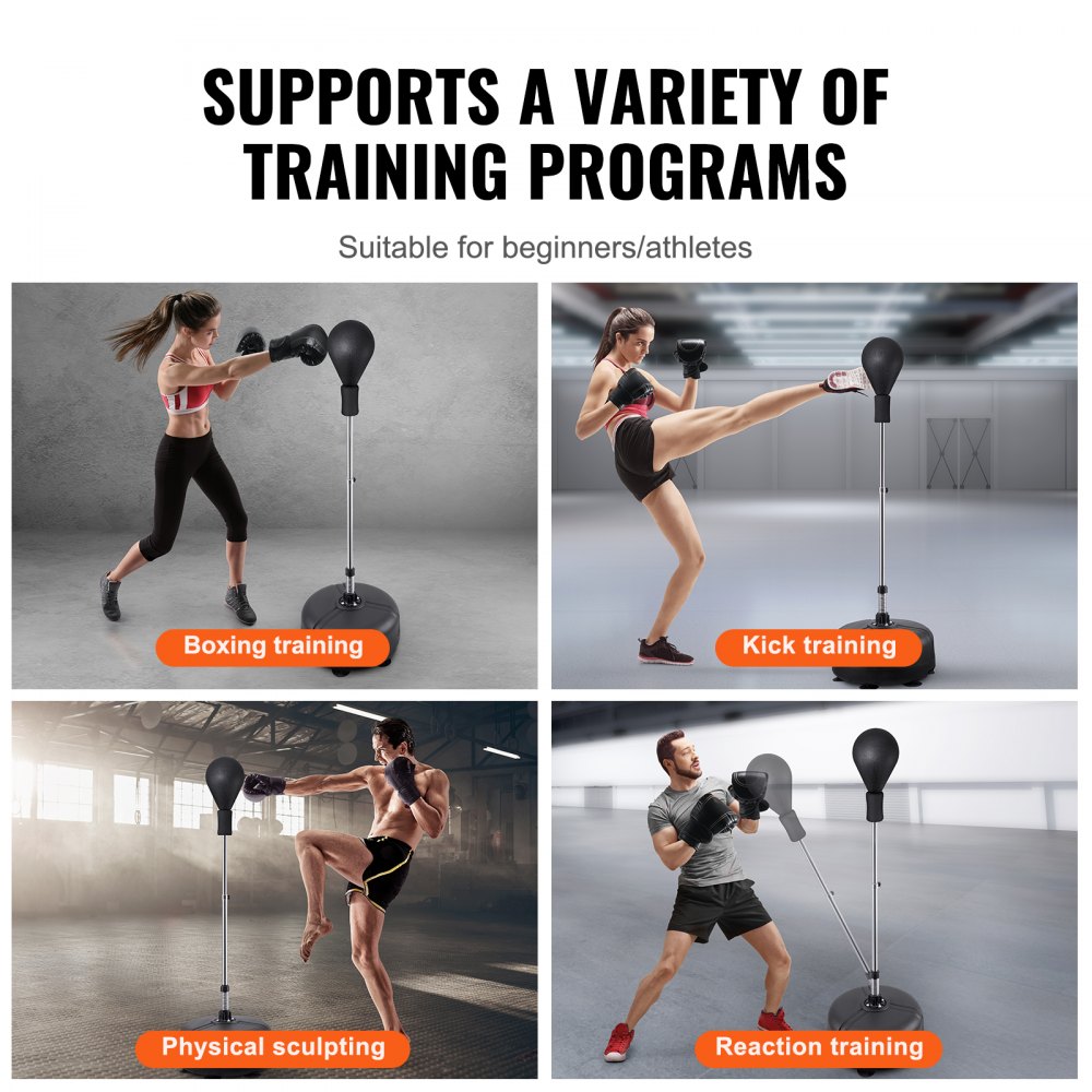VEVOR Punching Bag, Reflex Boxing Bag for Teens & Adults, Height ...