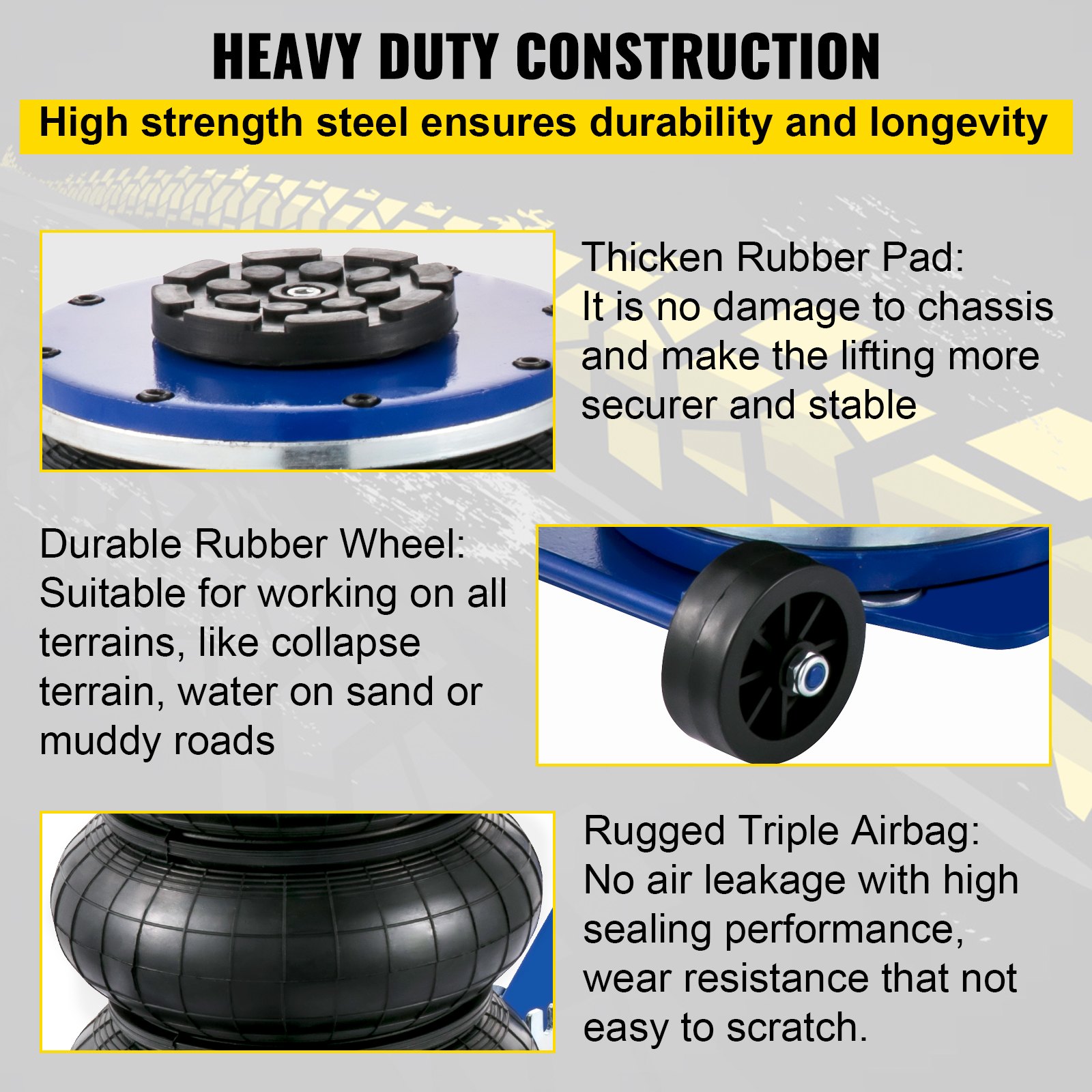 VEVOR Bag Air Jack 6600lbs Capacity, Pneumatic Jack Quick Lift 3T