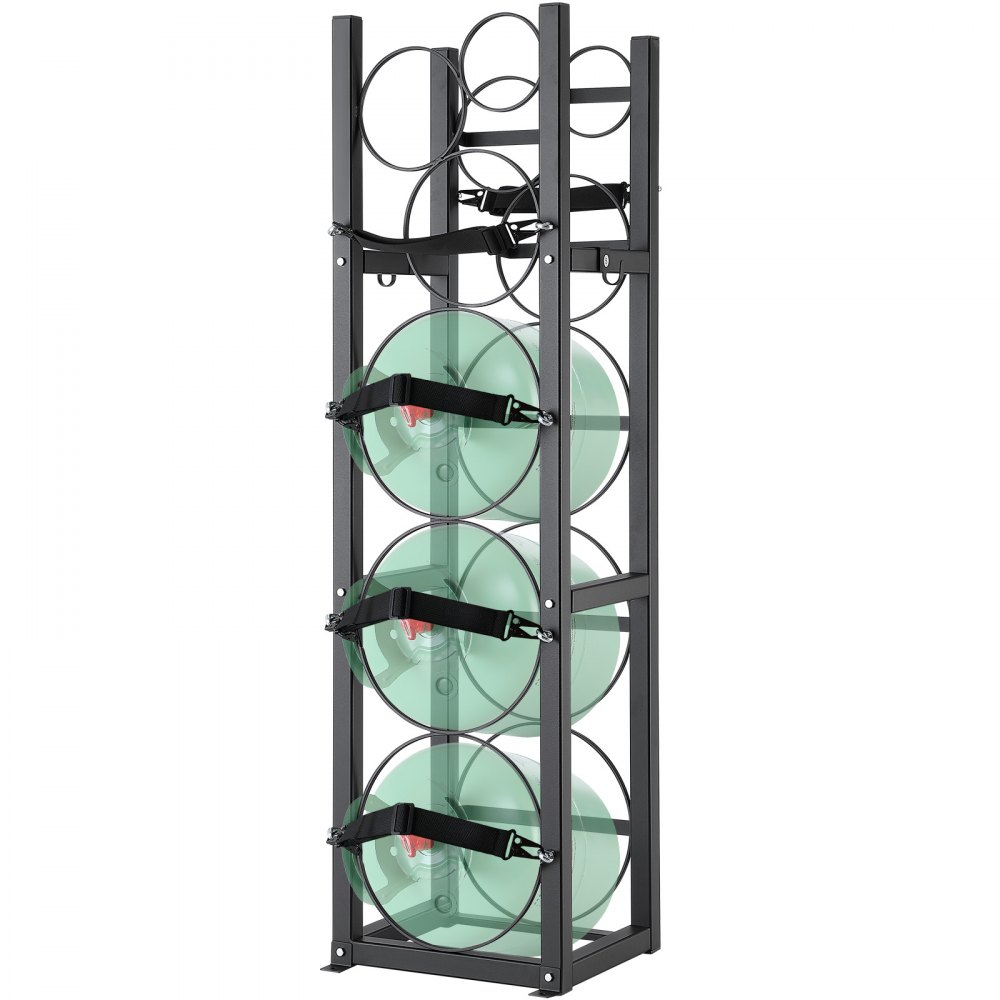 VEVOR Refrigerant Tank Rack, with 3 x 30lbs and Other 3 Small Bottle ...