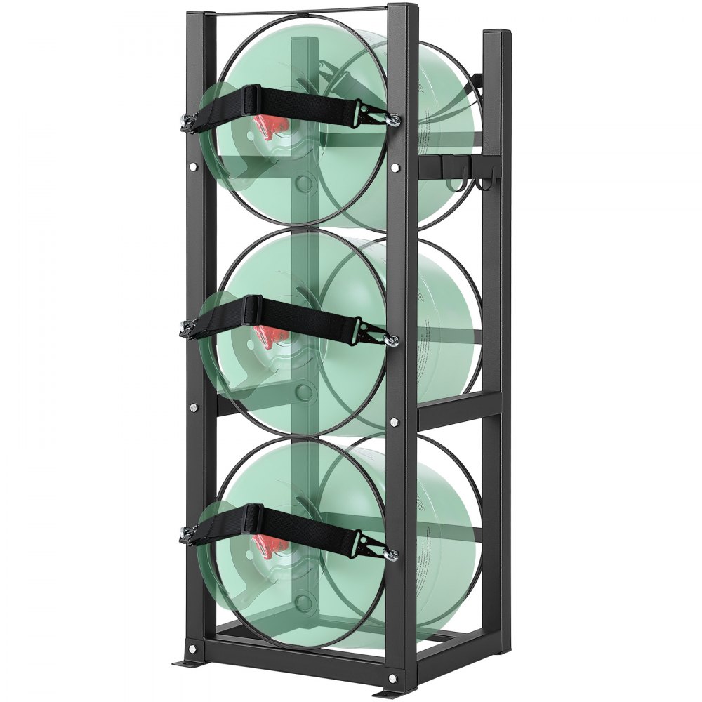 VEVOR Refrigerant Tank Rack, with 3 x 30lbs Bottle Tanks, Cylinder Tank ...