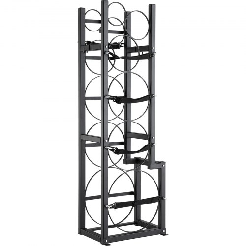 Vertical Tank Rack VEVOR Refrigerant Tank Rack, with 1 x 50lb, 2 x 30lb and Other 3 Small ...