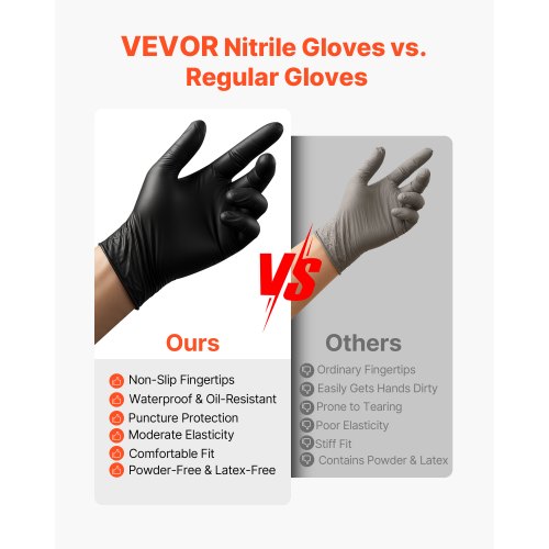 Disposable gloves nitrile black powder-free