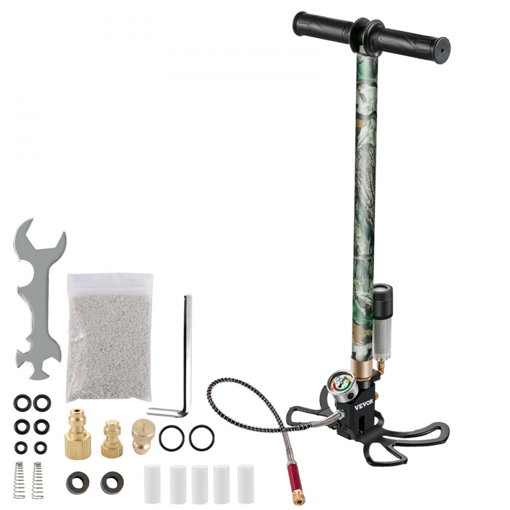VEVOR PCP Air Pump, 3 Stage PCP Hand Pump, 3000psi High Pressure Air Pump with Gauge, Oil