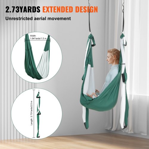 VEVOR Aerial Yoga Swing Set, 2.7 Yards Yoga Hammock Hanging