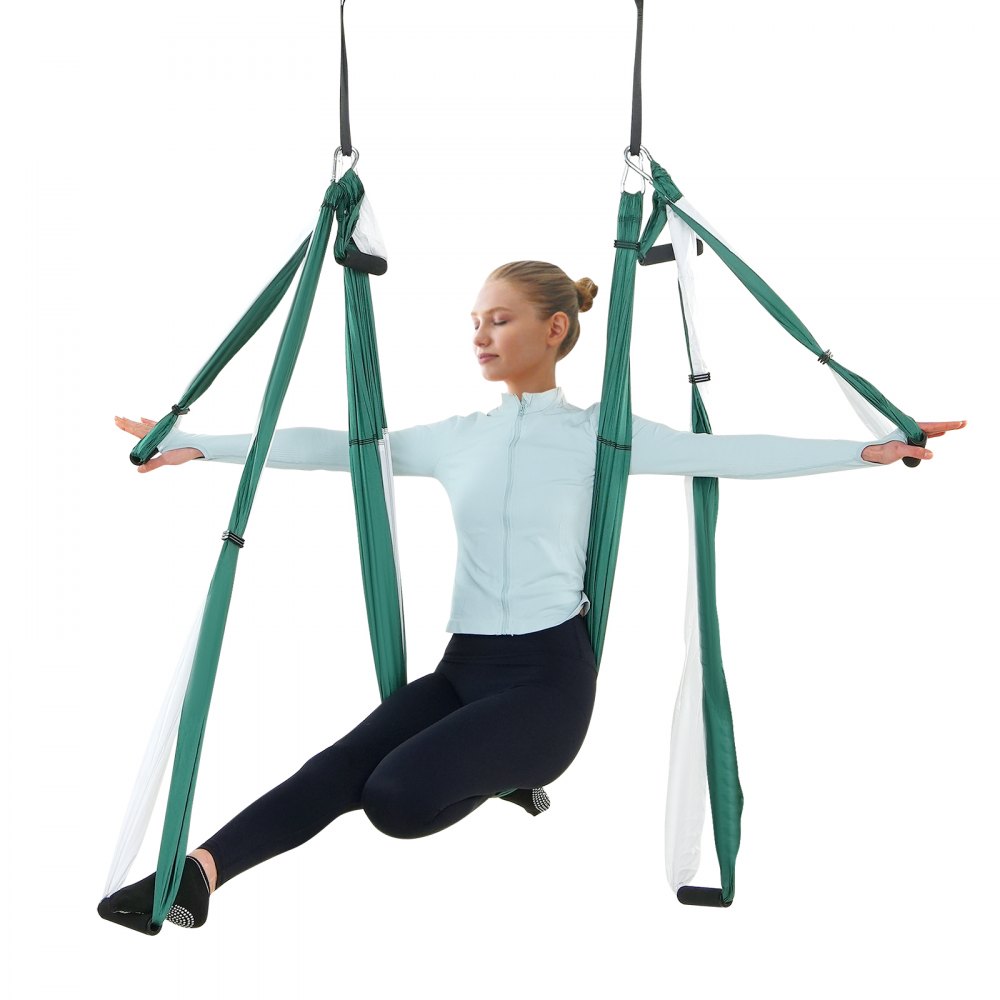 Aerial Stradle Inversion VEVOR Aerial Yoga Swing Set, 2.7 Yards Yoga Hammock Hanging Swing ...