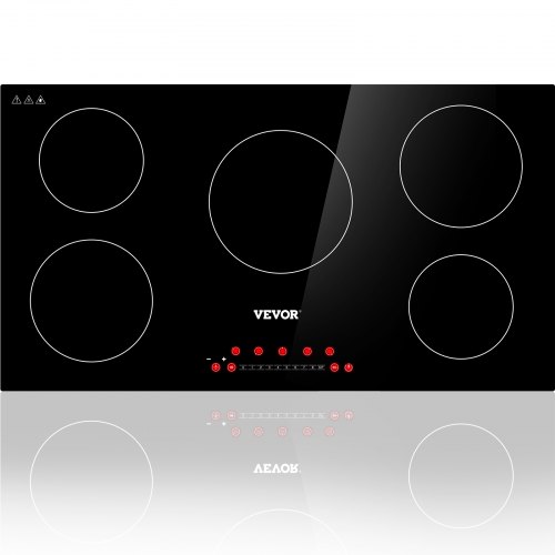 VEVOR Induction Cooktop, 35 inch 5 Burners, 7400W 240V Ceramic Glass