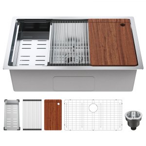 VEVOR Kitchen Sink, 304 Stainless Steel Drop-In Sinks, Undermount ...