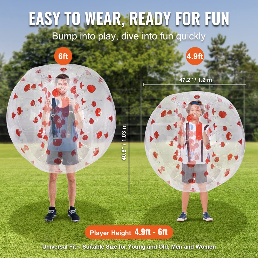 VEVOR Inflatable Bumper Ball 1 Pack 4FT 1 2M Body Sumo Zorb Balls For Vevor inflatable bumper ball 1 pack 4ft 1 2m body sumo zorb balls for