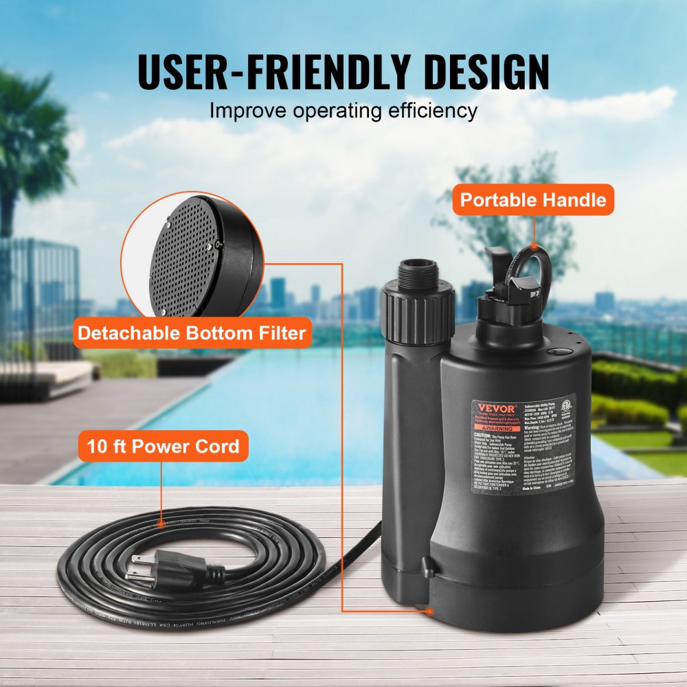 Water Pump For Water Jug Free Shipping! FLUENTPOWER Utility Pump 1/4HP  1900GPH Submersible Sump Pump With 16.4Ft Cord Pumps Any Good