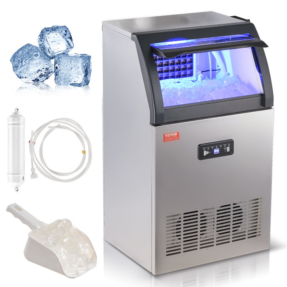 VEVOR Commercial Ice Maker, 130lbs/24H, Ice Maker Machine, 55 Ice Cubes