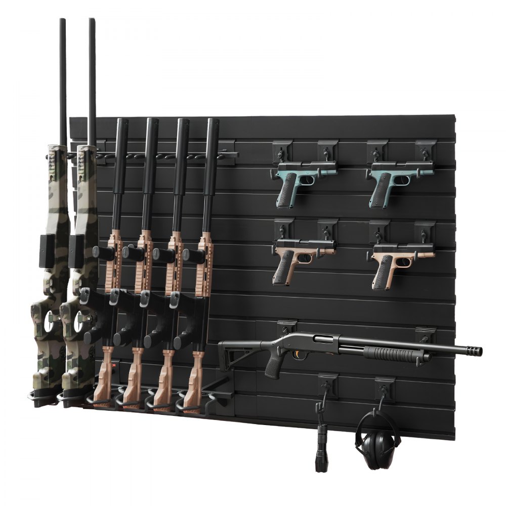 VEVOR Gun Rack, Wall Mount, Heavy-Duty Steel Tactical Rifle Carbine ...