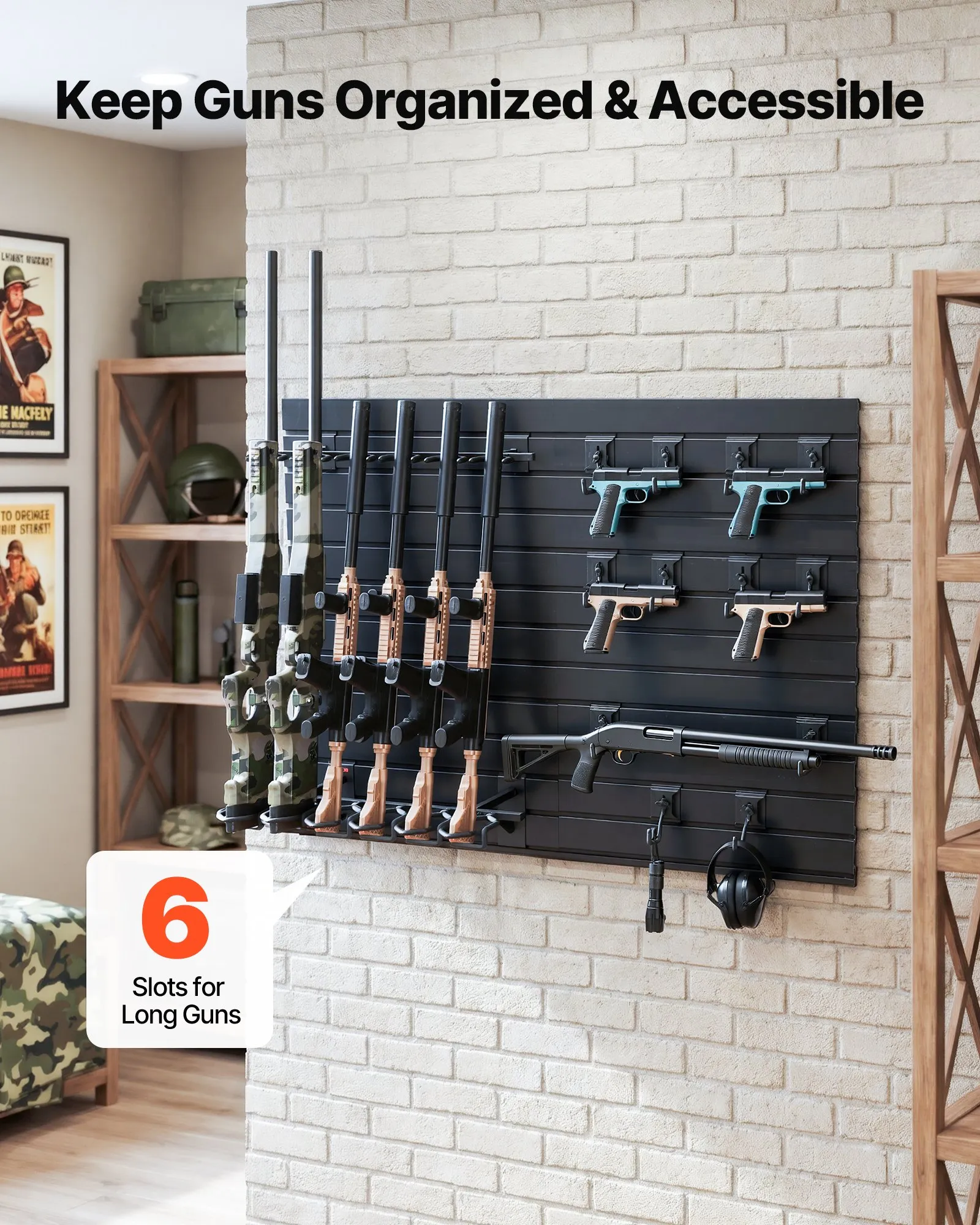 Carbine Rack VEVOR Gun Rack, Wall Mount, Heavy-Duty Steel Tactical Rifle Carbine ...