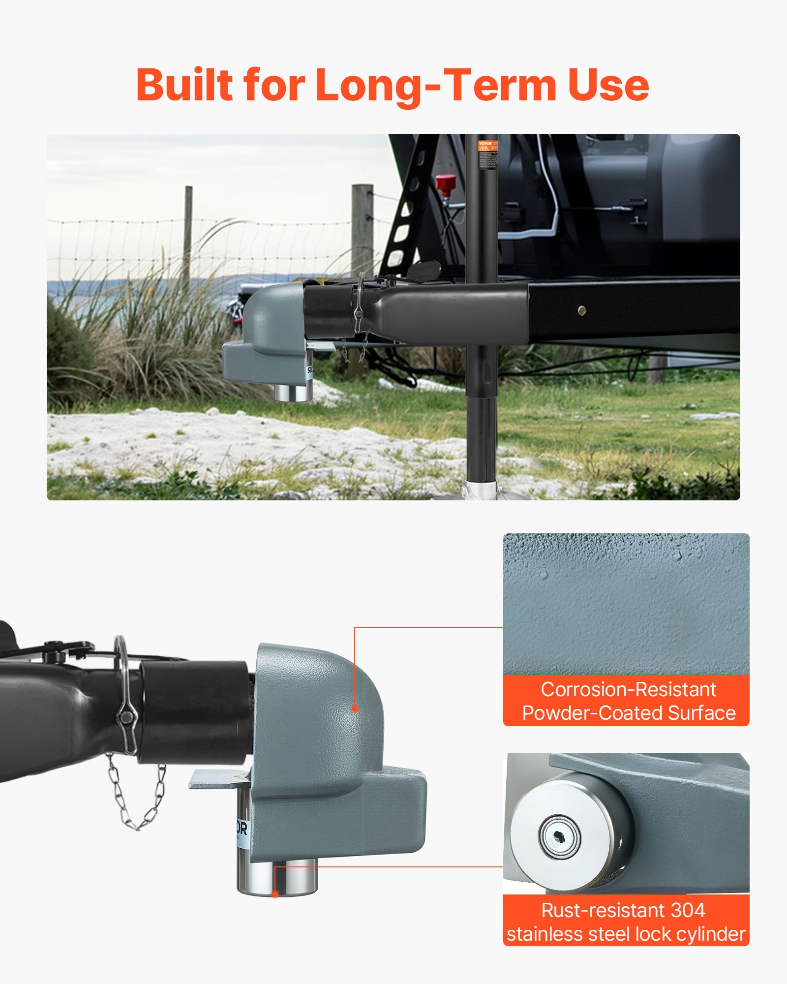 VEVOR 2 5/16 Trailer Coupler Lock – 3 Keys, 13.45 LBS