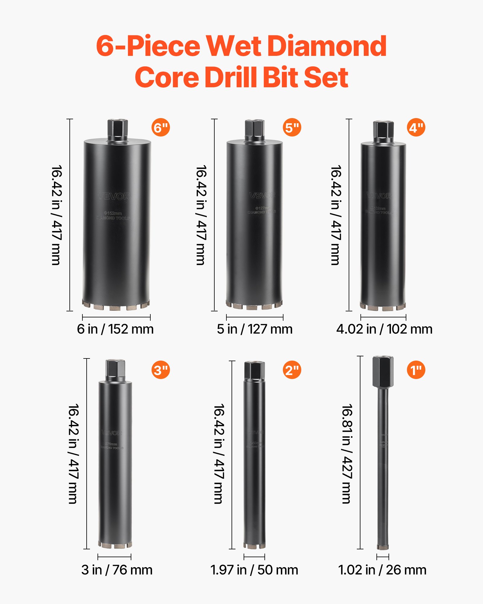 VEVOR Concrete Core Drill Bit Set – 1/2