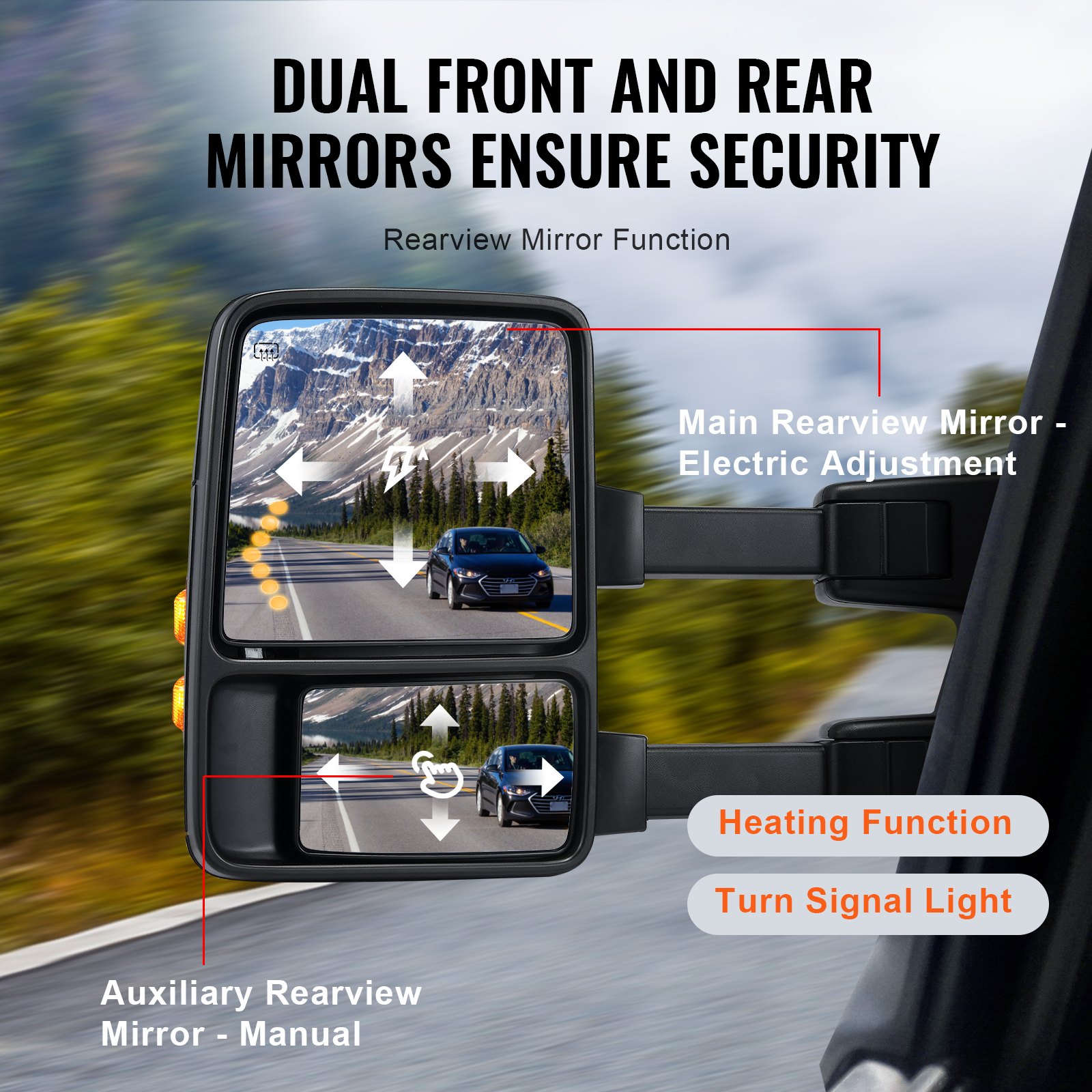TRQ Power Side View Mirrors Left & Right Pair Set for 98-03