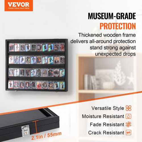 VEVOR 36 Graded Sports Card Display Case, 30.5x24.3x2.1 in