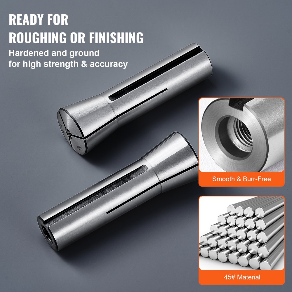 KUNTEC 13-Piece R8 Collet Set For Milling Machines – 1/8 Inch To 7/8 Inch, Alloy Steel