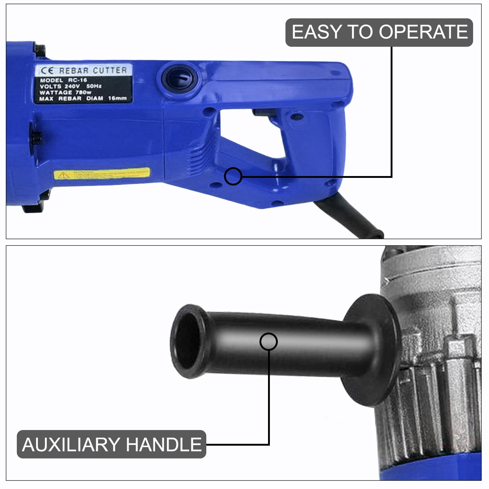 VEVOR Electric Rebar Cutter 16mm Reo Steel Cutter Concrete Construction ...