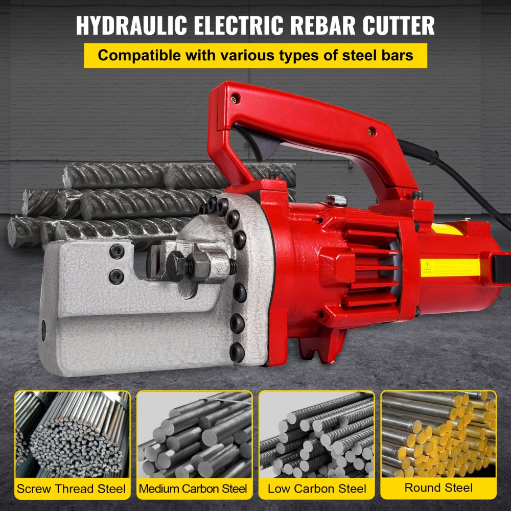 VEVOR 1250W Electric Rebar Cutter 3/4" Hydraulic Rebar Cutter 110 V ...