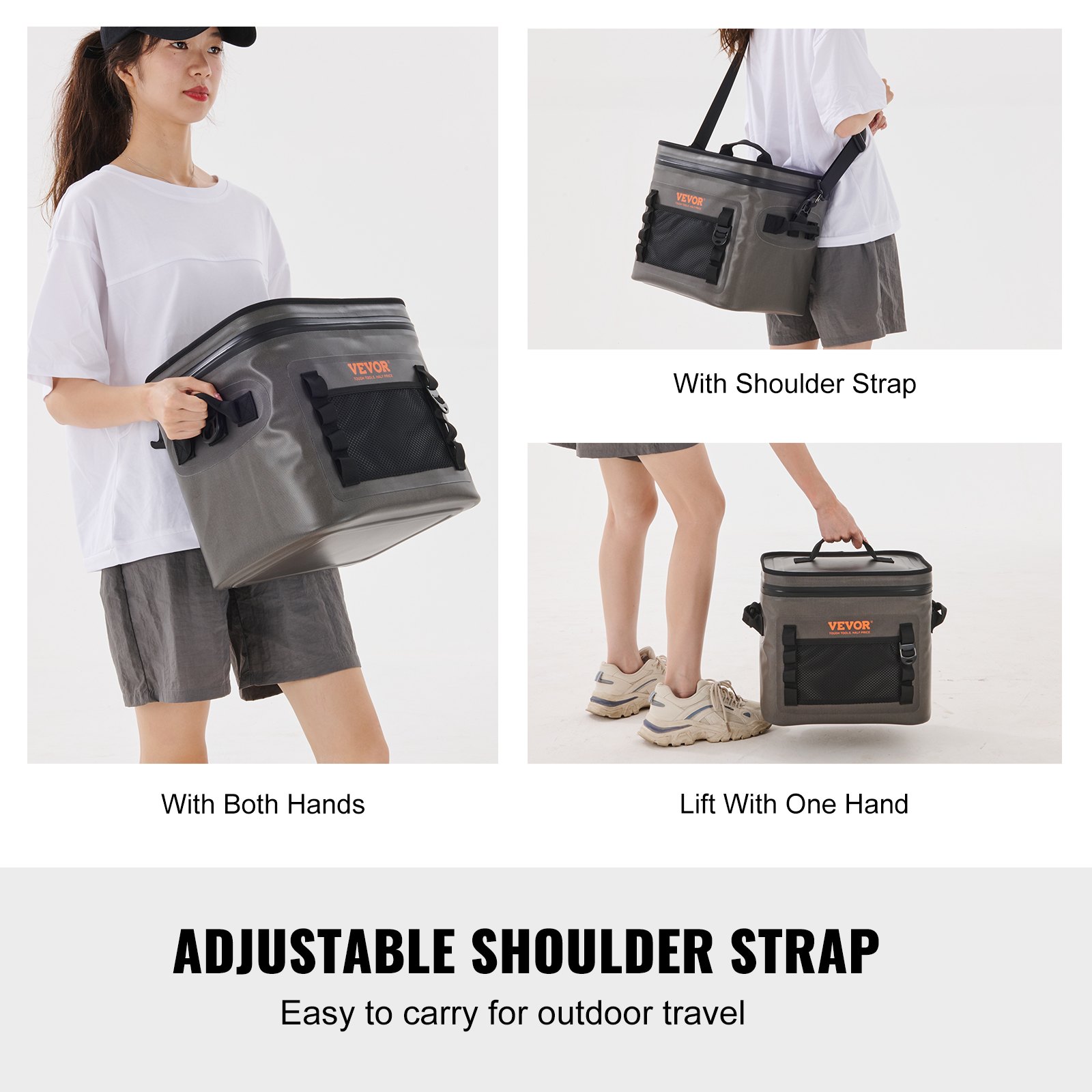 VEVOR Soft Cooler Bag, 16 Cans Soft Sided Cooler Bag Leakproof with ...