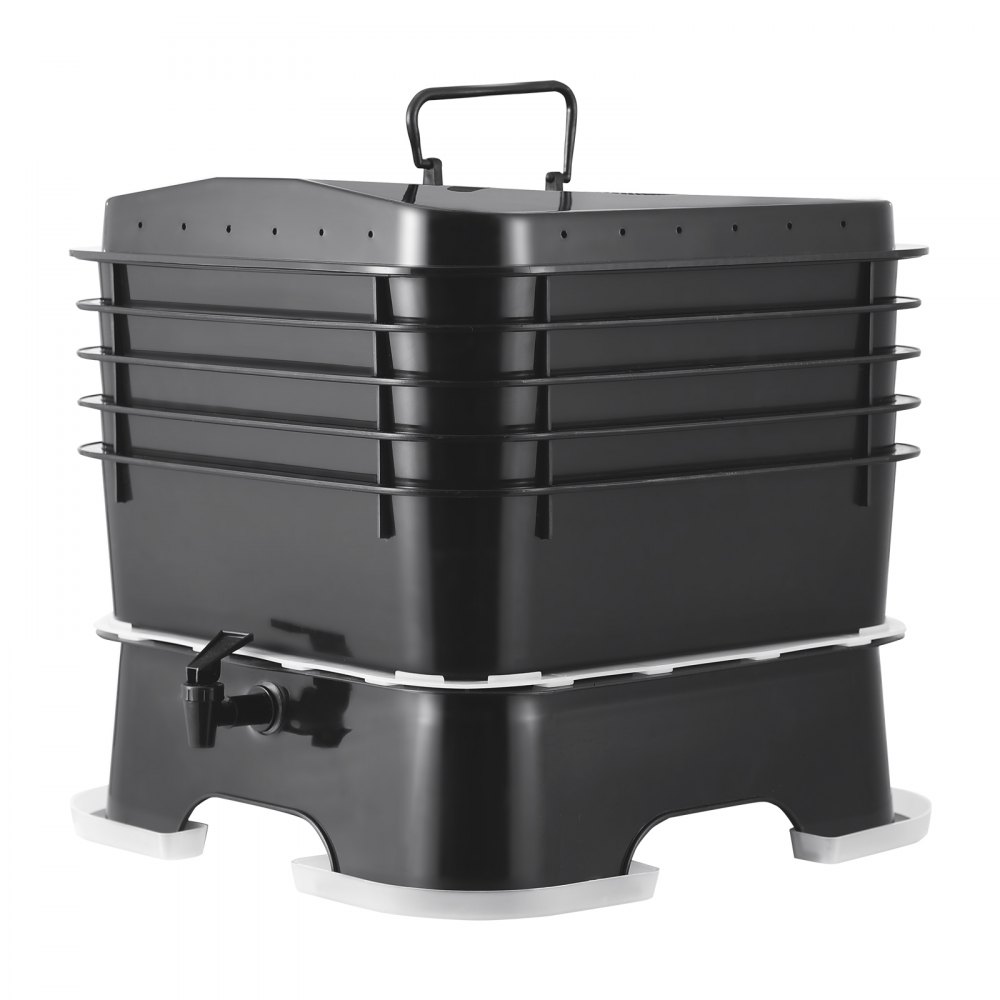 VEVOR 5-Tray Worm Composter, 50 L Worm Compost Bin Outdoor and Indoor ...