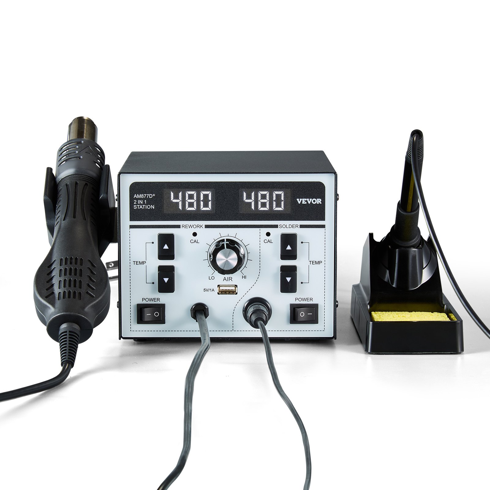 VEVOR Rework Solder Station – 820W, 2-in-1, Hot Air Tool