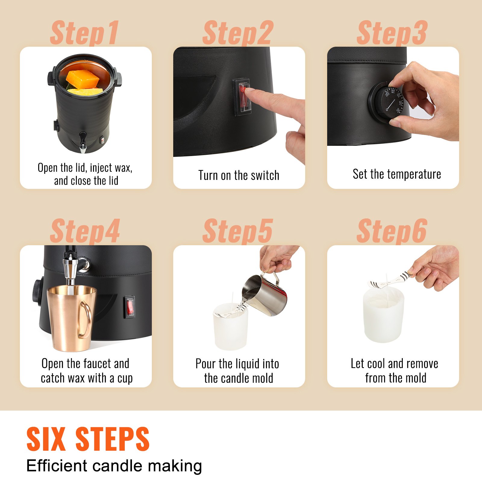 VEVOR Wax Melter for Candle Making, 10Liter Extra Large Electric Wax