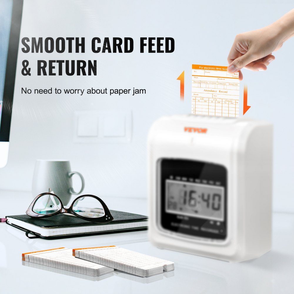 VEVOR Time Cards Monthly Timesheets 100 Pcs 6 Columns Two sided Vevor time cards monthly timesheets 100 pcs 6 columns two sided