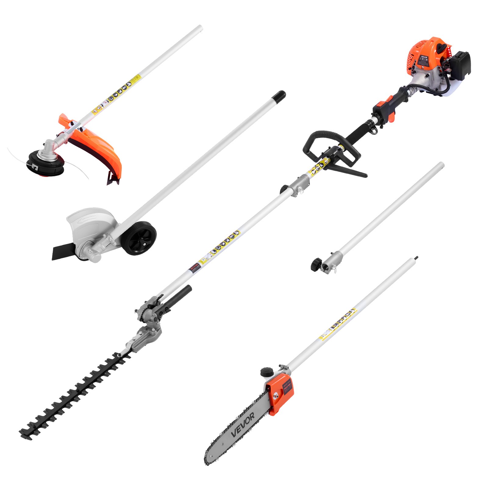 VEVOR Gas Powered Hedge Trimmer – 26cc, 7-in-1, 8500 RPM