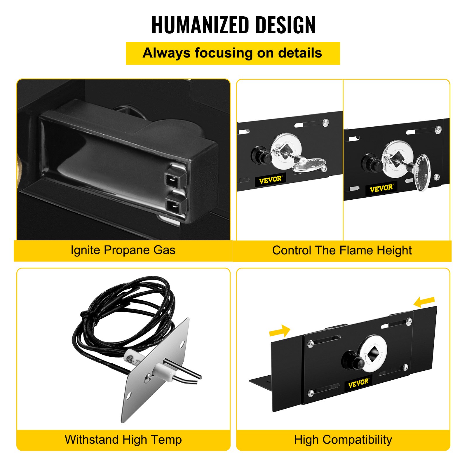 VEVOR Fire Pit Gas Burner Spark Ignition Kit, 300K BTU Fire Pit