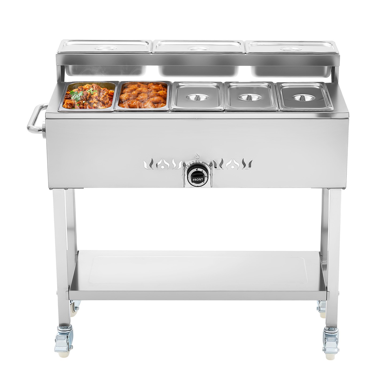 VEVOR Commercial Steam Table – 5 Food Pans, Gas Warmer