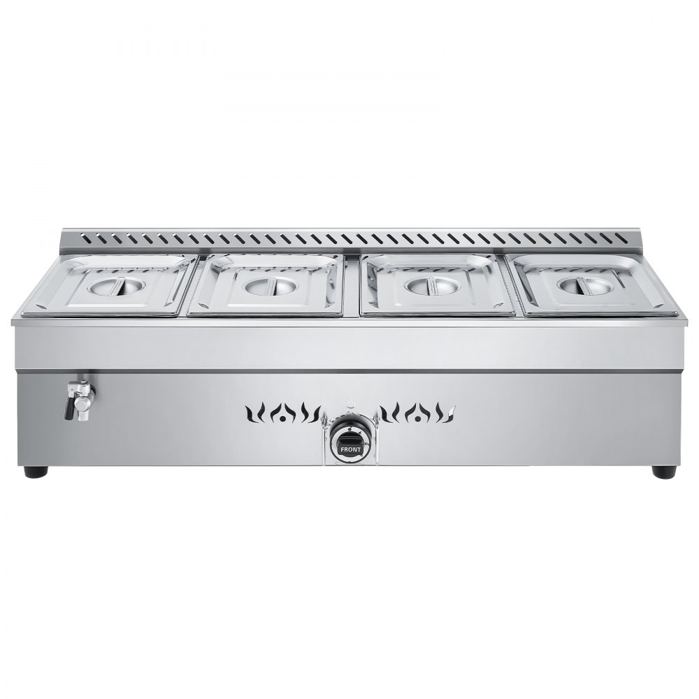 VEVOR Propane Steam Table – 4 Pan, 11,600 BTU, Drain Valve
