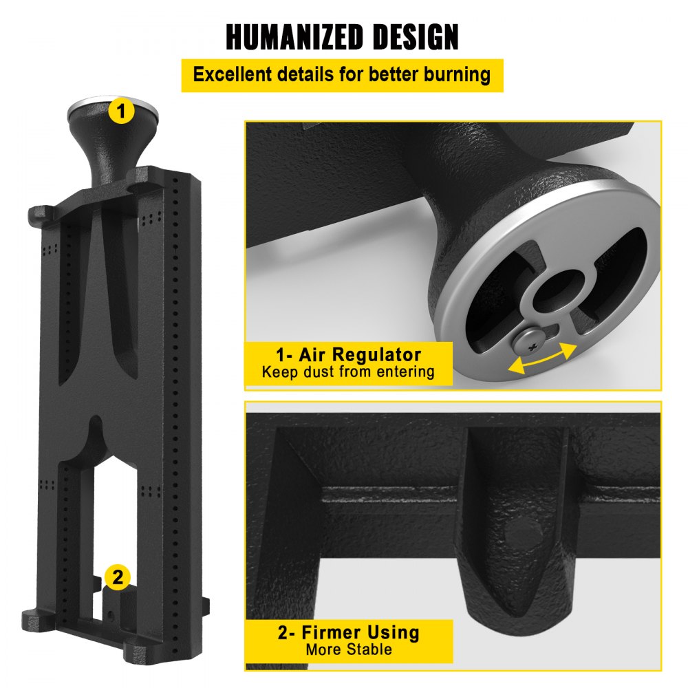 VEVOR Grill Burners, Cast Iron BBQ Burners Replacement, 2 Packs Grill