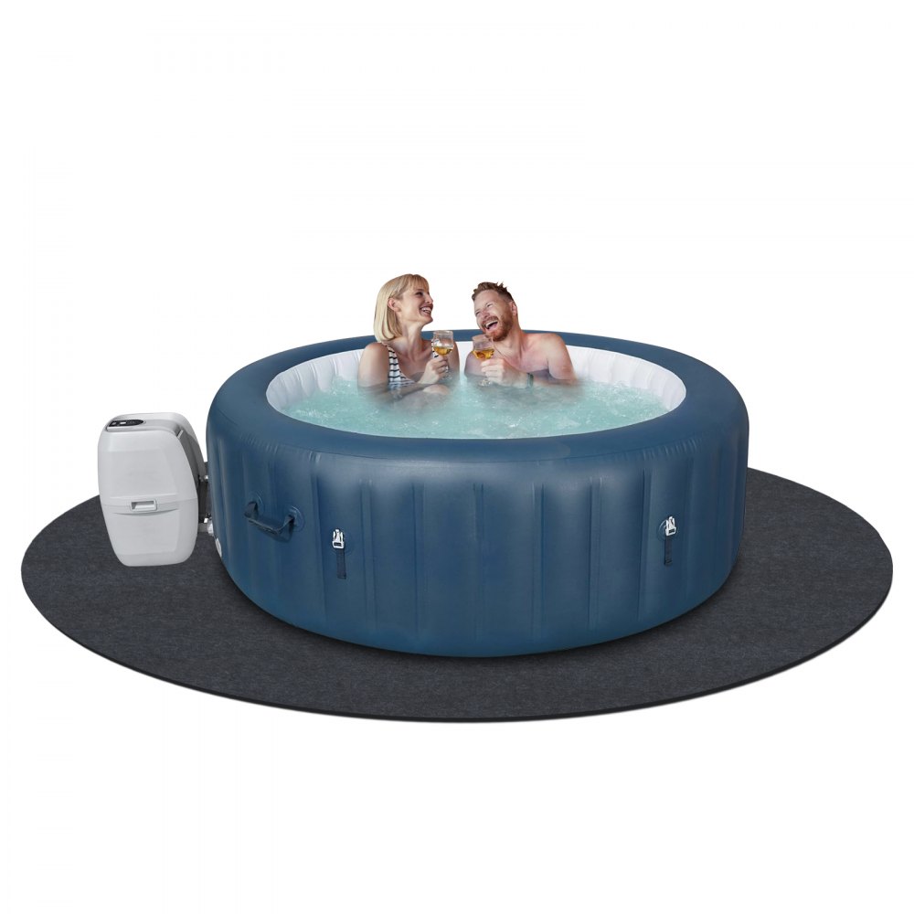 VEVOR 80 Inch Diameter Round Hot Tub Mat, Extra Large Inflatable Hot ...