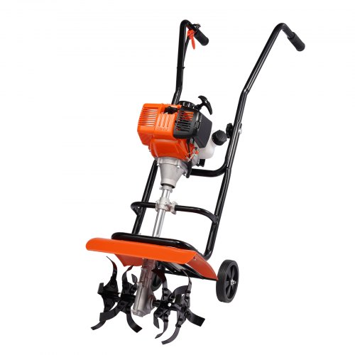 VEVOR Tiller Cultivator Gas Powered 38CC 4 Stroke Garden Cultivator Tiller with 4 Steel Adjustable Front Tines for Lawn Garden and Field Soil