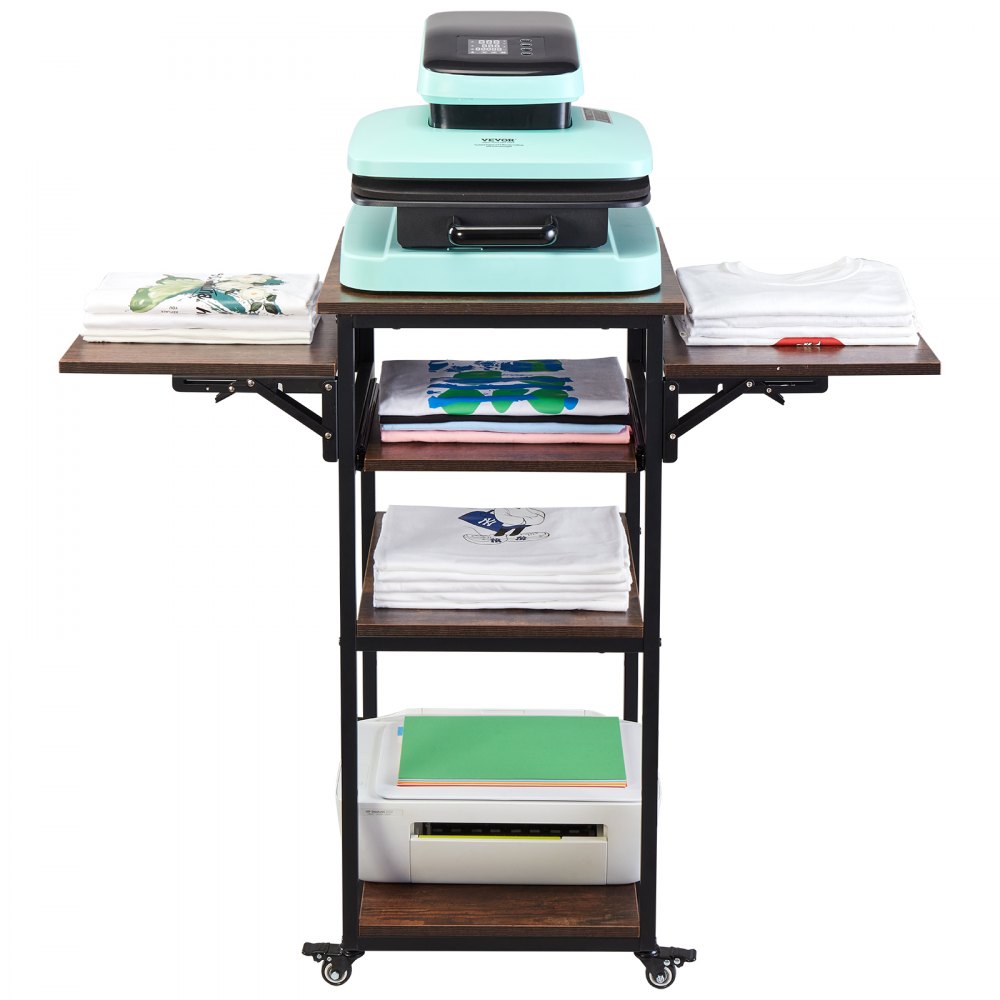 VEVOR Heat Press Table with Charging Station 4 Tier Movable Heat Press ...