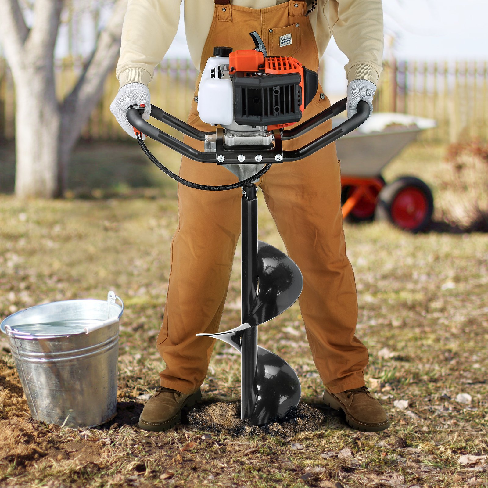 VEVOR Drill Post Hole Digger – 52cc 1450W, 6" & 10" Bits