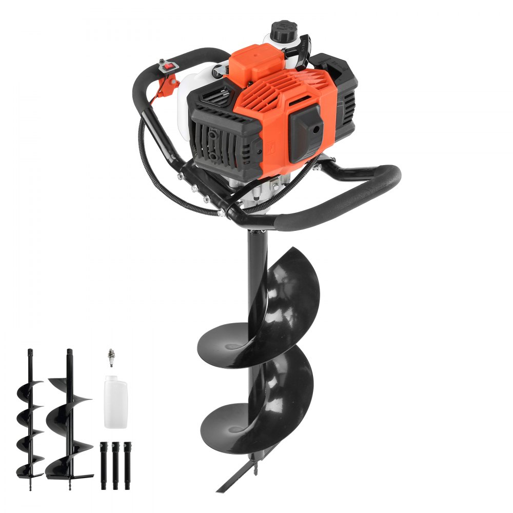 VEVOR Gas Powered Post Hole Digger, 52cc Post Hole Auger with 6" & 10 ...