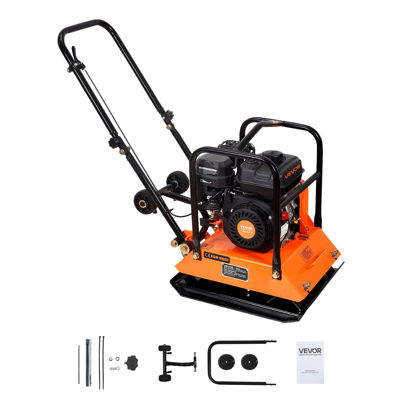 VEVOR Plate Compactor, 6.5 HP 196CC Gas Engine, 5700 VPM Vibrating ...