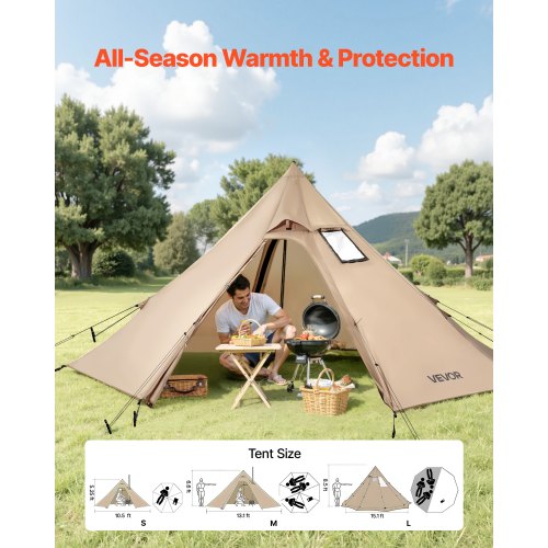 38BEE TEN（38BEE TENt o TEN ver） VEVOR Hot Tent for 2 Persons, Portable Winter Tipi Tent with Stove