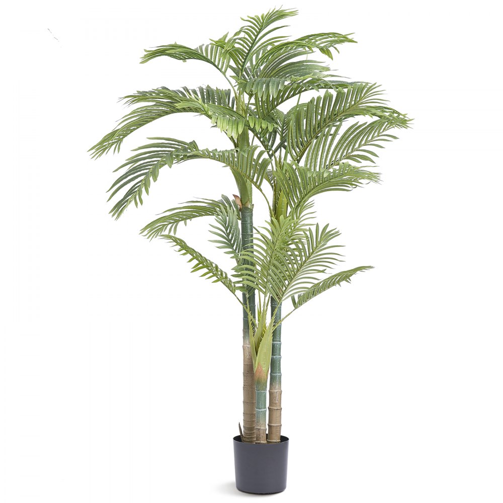 VEVOR Artificial Gold Cane Palm Tree, 2m Tall Faux Plant, PE Material ...